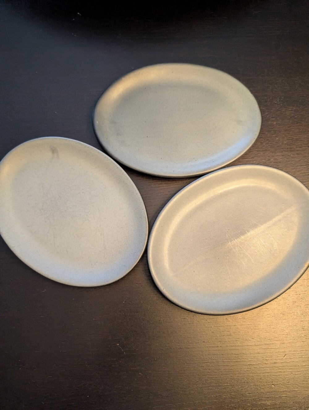 Pottery Platers. Anfora 7 7/8“ Oval Platter | Denali Matt. Set Of 3